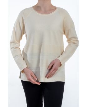 Μπλούζα με ανάγλυφη πλέξη - 0019-4