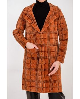 Ζακέτα μακριά σενίλ - 0065-1