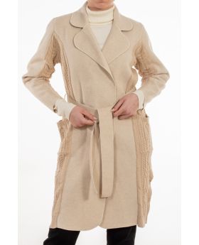 Ζακέτα μακριά με ζώνη - 0051-2